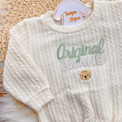 Conj. Casaco Original Brand e Calça de Moletom - Off White e Verde